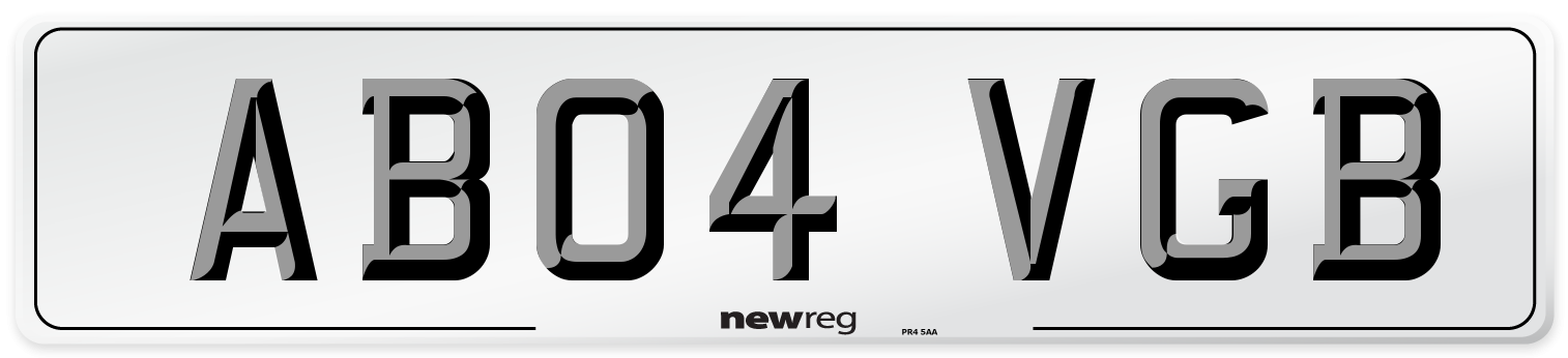 AB04 VGB Number Plate from New Reg